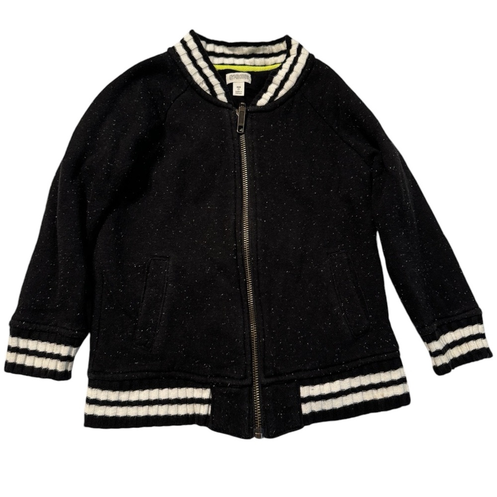 Gymboree speckled black zip up sweater toddler size xxs 3